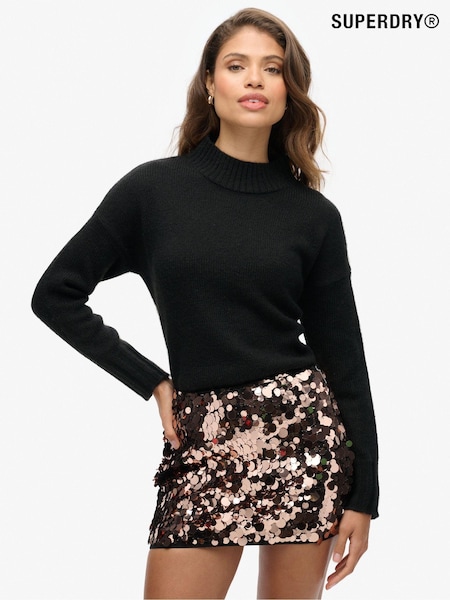 שחור - Superdry Essential Mock Neck Jumper (761913) | ‏251‏₪