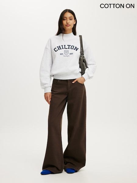 Сұр - Cotton On License Mock Neck Свитшот