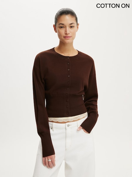 Brown - Cotton On Sara Button Cardigan
