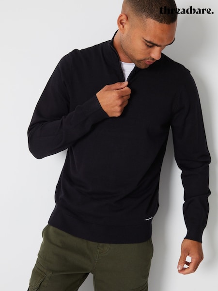 Чорний - Трикотажні джемпери Threadbare Funnel Quarter Zip (762858) | 1 442 грн