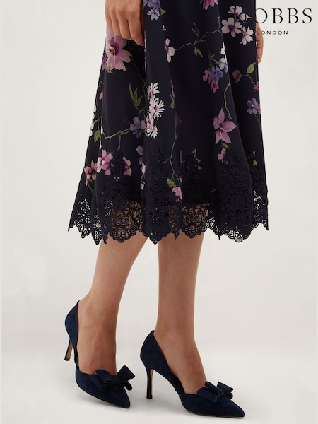 Blue - Hobbs Elva Bow Court Shoes