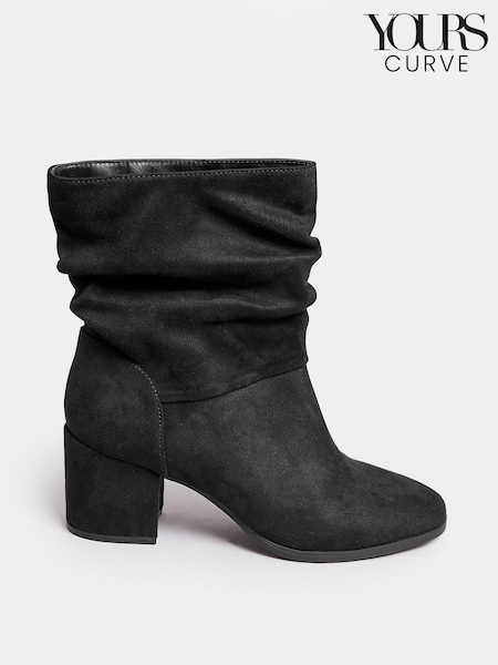 Yours Curve Slouch Ankle Micro Boots (763342) | ‏241‏₪