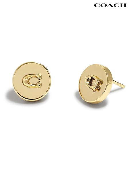 Guld - Coach Signature Coin Stud Earrings (763414) | kr840