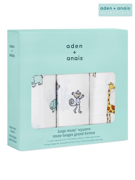 Jungle Jam - Set de pătrate din muselină de bumbac Aden + Anais 100% 3 (764028) | 171 LEI