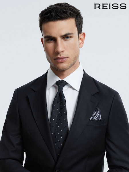 Reiss Midnight Navy Westminster Wool Cashmere Slim Fit Single Breasted Blazer (764499) | €845