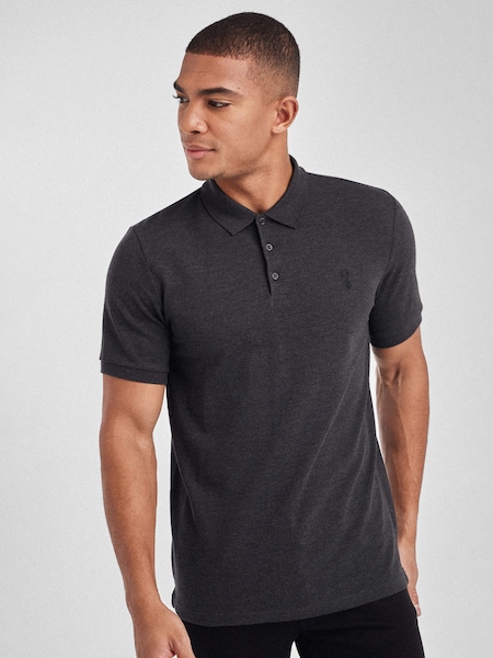 رمادي داكن - تلبيس ضيق - Short Sleeve Pique Polo Shirt (764530) | ‏75 د.إ.‏ - ‏ 79‏ د.إ.