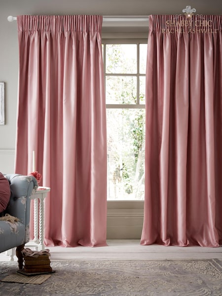 Shabby Chic by Rachel Ashwell® Pink Pencil Pleat Faux Slub Silk Blackout Thermal Curtains (764861) | €22 - €42