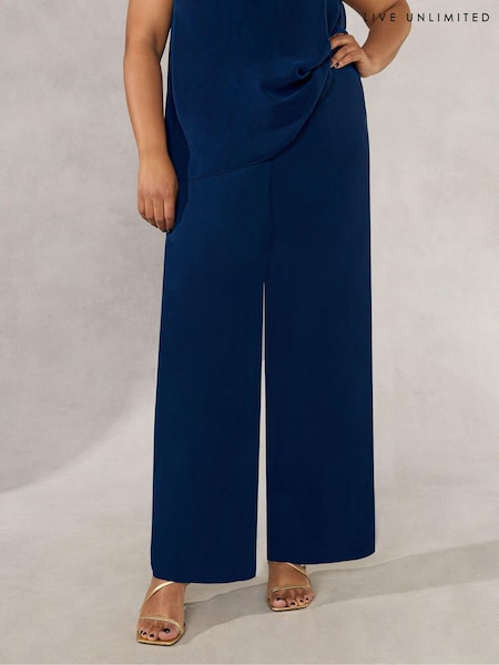 Live Unlimited Curve Navy Blue Chiffon Lined Trousers (765266) | €25
