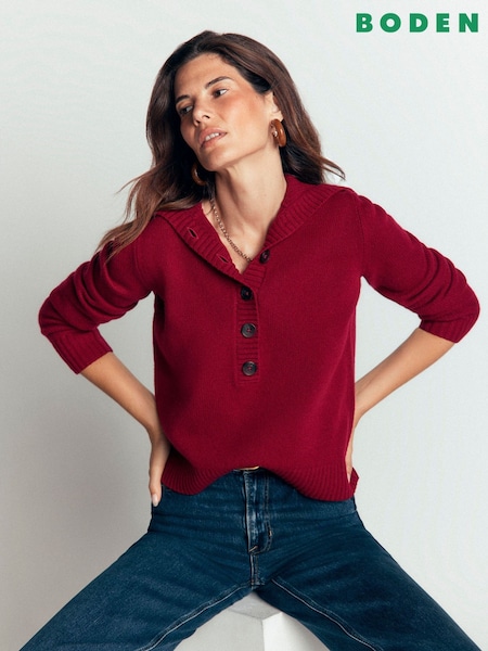 Red - Boden Marta Merino Wool Sailor Top K1307