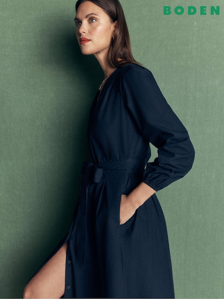 Blue - Boden Bronte Cord Short Dress