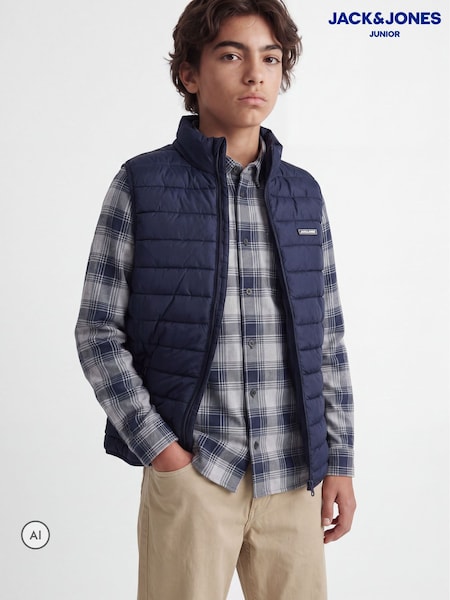 כחול  - Jack & Jones Junior Lightweight Gilet