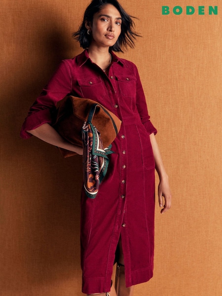 Rot - Boden Fleur Cord Midi Dress