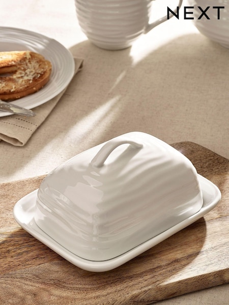 White Malvern Embossed Butter Dish (765883) | €18