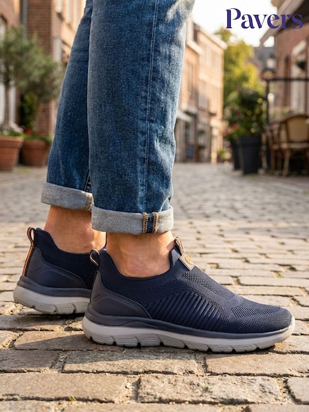 Blue - Regular Pavers Extra Wide Easy Step In Trainers