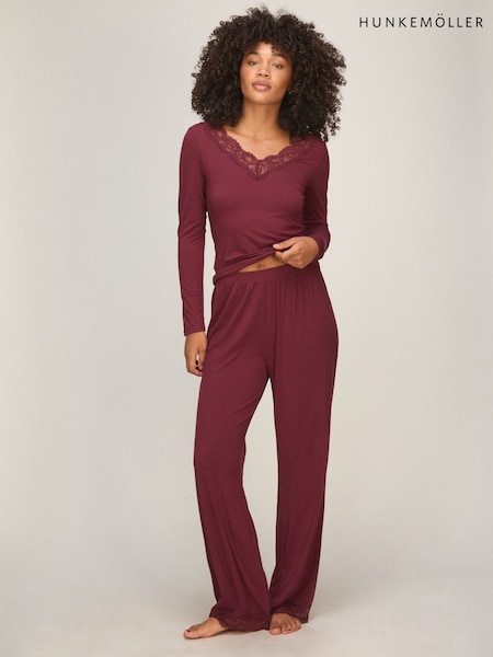 Sarkans - Hunkemöller Modal Long Sleeve Pyjama Set