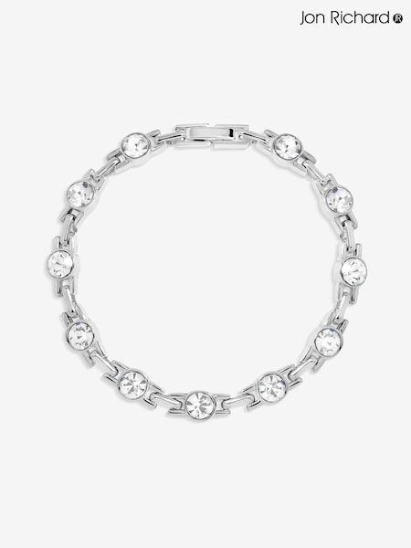 Silver Tone - Jon Richard Crystal Link Bracelet