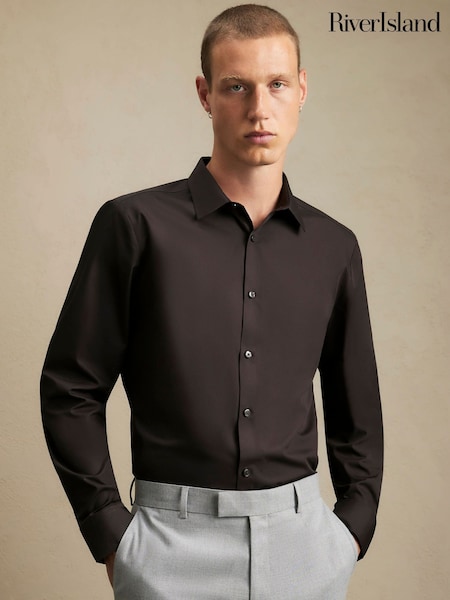 Brown - Regular River Island Slim Fit Shirt