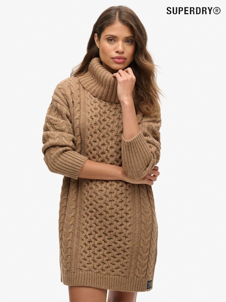 Superdry Caramel Twist Rollneck Cable Jumper Dress (768296) | €137