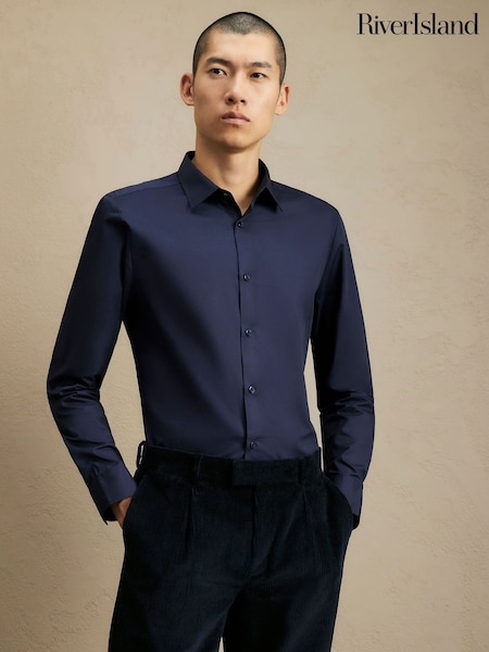 Blue - Regular River Island Slim Fit Shirt