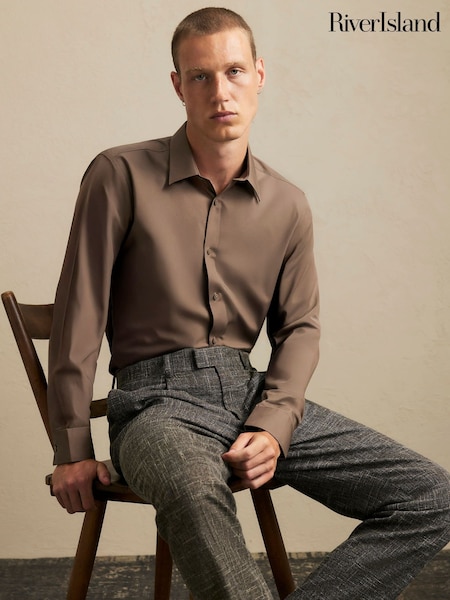 Natural - Regular River Island Slim Fit Shirt