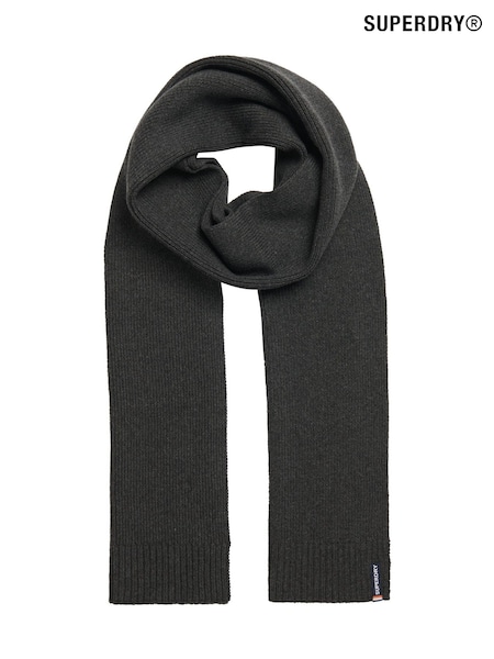 Iron Grey Marl - Superdry Essential Logo Knitted Scarf (768552) | 43 €