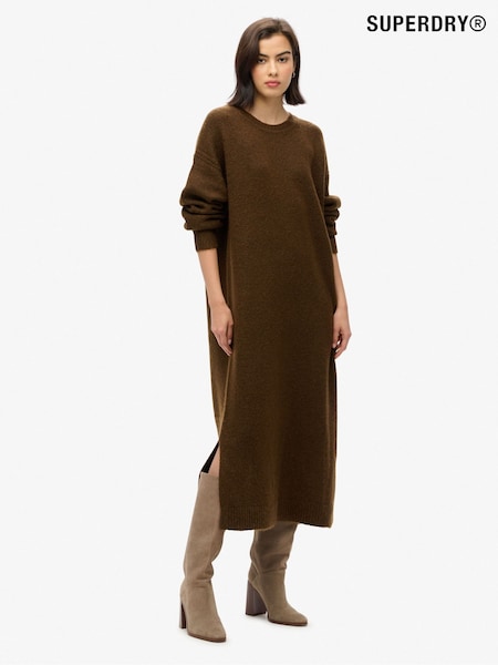 Superdry Chocolate Brown Slouch Midi Jumper Dress (768682) | €54
