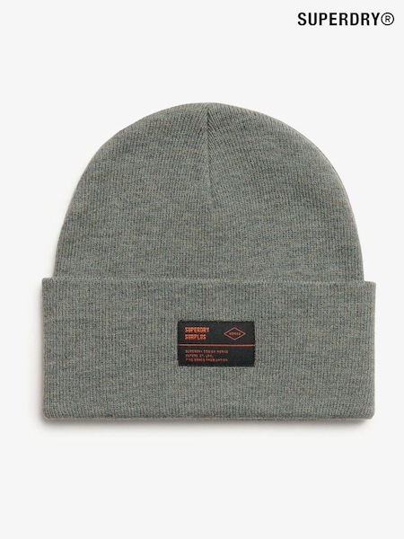 Superdry Rock Grey Marl 100% Cotton Surplus Knitted Beanie Hat (768949) | €15