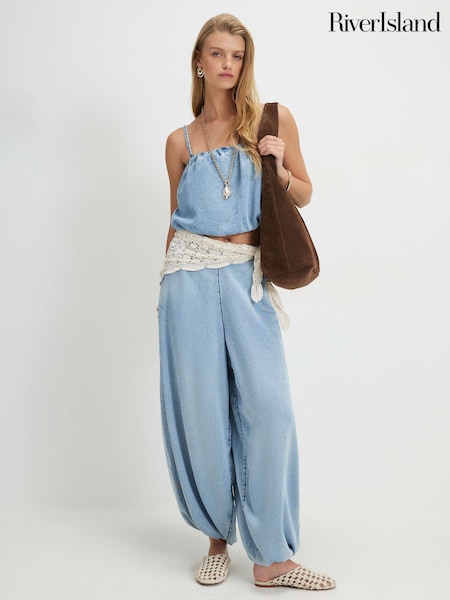 Blue - River Island Exaggerated Ballon Trousers