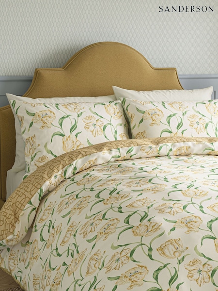 Sanderson Dancing Tulips Floral Duvet And Pillowcase Set