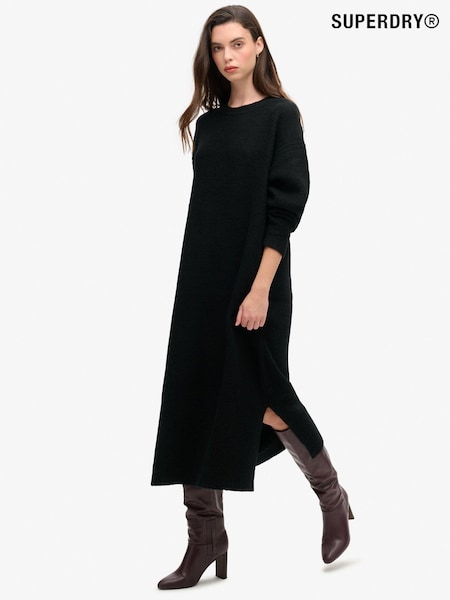 Superdry Black Twist Slouch Midi Jumper Dress (769274) | €114