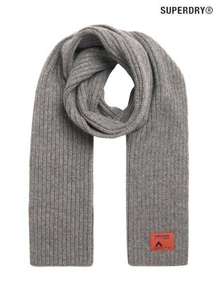 Superdry Rock Grey Nep Workwear Nep Knitted Scarf (769327) | AZN 88
