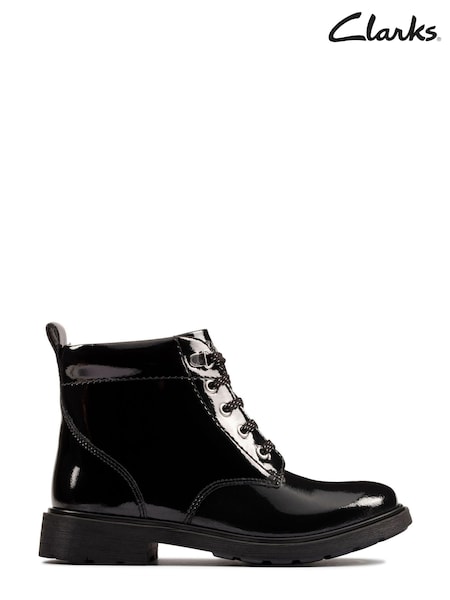Negru - Dantelă Ghete și cizme lăcesc cu calapod lat Clarks Astrol multicolor (769380) | 225 LEI - 233 LEI