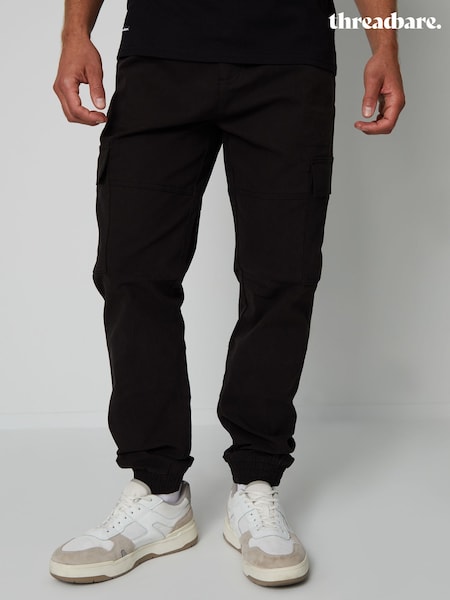 Threadbare Black Joggers Style Cargo Trousers with Stretch (769592) | €45