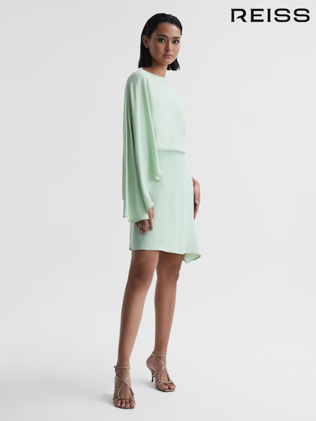 Reiss Sage Christy Cape Sleeve Asymmetric Mini Dress (770069) | €96