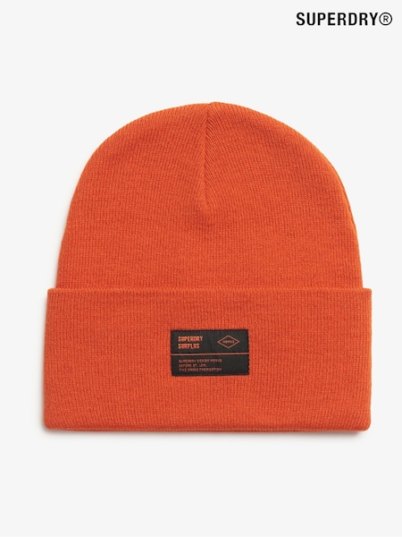 Superdry Orange Surplus 100% Cotton Knitted Beanie Hat (770181) | €25
