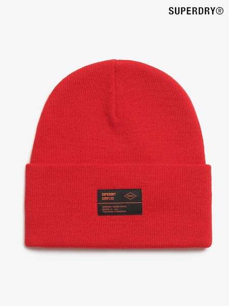 Risk Röd - Superdry Surplus 100% Cotton Knitted Beanie Hat (770237) | kr420