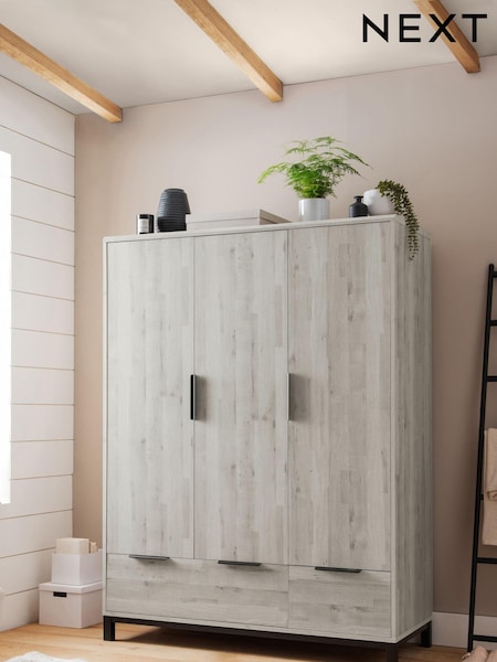 Grey Bronx Oak Effect Triple, 2 Drawers Wardrobe (770291) | €825