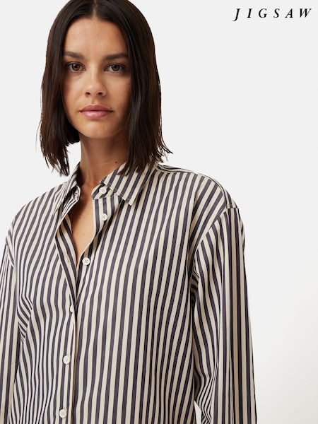Jigsaw Cotton Poplin Stripe Shirt (770598) | €72