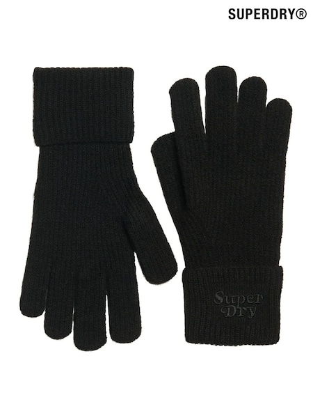 Superdry Black Soft Rib Knit Gloves (770693) | R$ 195