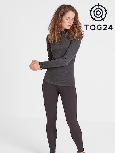 Tog 24 Grey Nevis Merino Zip Neck Base Layer Top (770738) | €69