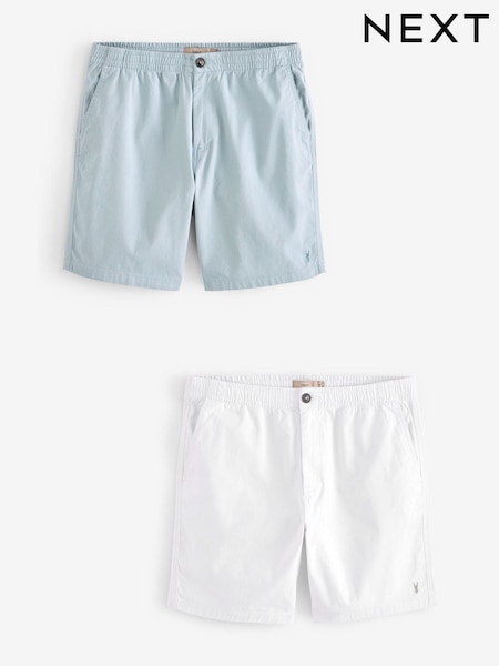 Blue/White Elasticated Waist Chino Shorts 2 Pack (770751) | 89 QAR