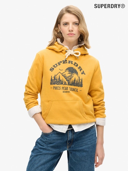 Sinappi Keltainen Marl - Superdry Lo-Fi Outdoor Graphic Huppari (770802) | €87