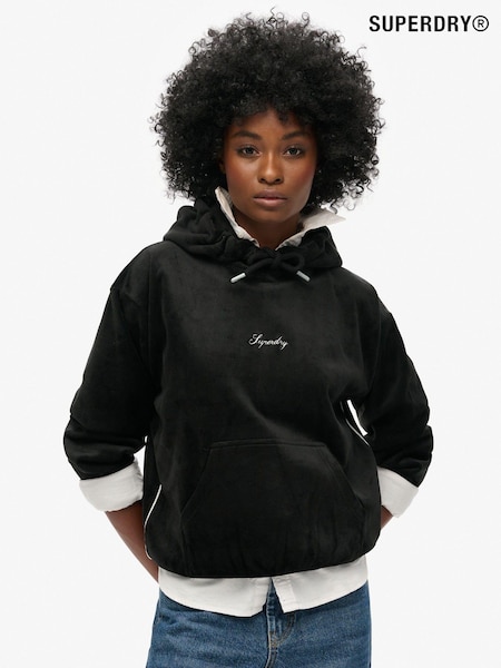Superdry Black Country Club Velour Loose Hoodie (770870) | €46
