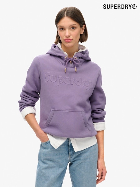 Superdry Grape Purple Embossed Logo Hoodie (771143) | 272 QAR