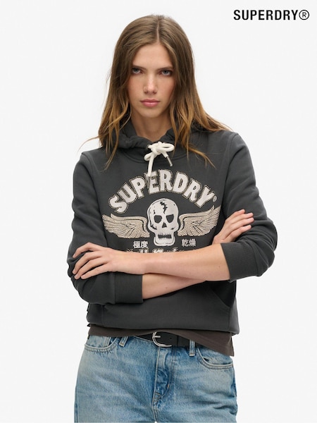 Superdry Washed Black Embellish Poster Graphic Hoodie (771299) | €91