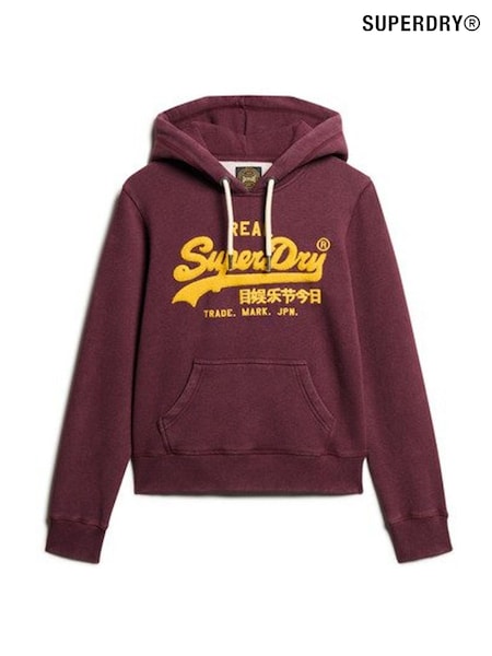 Track בורדו מלאנז' - Superdry Chenille vl Graphic Hoodie (771319) | ‏302‏₪