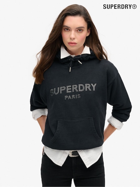 שחור - Superdry קפוצ'ון רפוי Sport Luxe (771804) | ‏302‏₪
