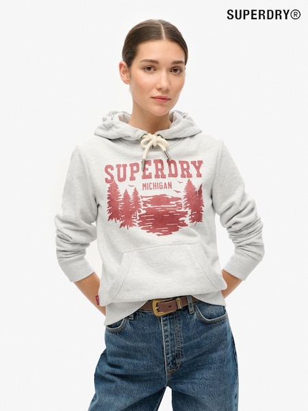 Superdry Flake Grey Marl Lo-Fi Outdoor Graphic Hoodie (772029) | €69