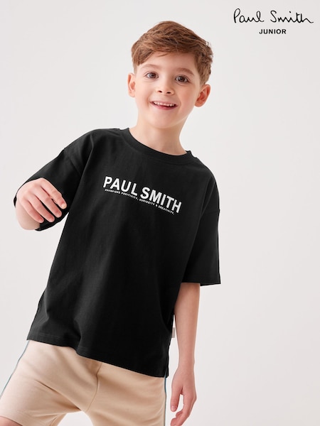 Paul Smith Junior Boys Oversized Short Sleeve Iconic Print 100% Cotton T-Shirt (772214) | €23