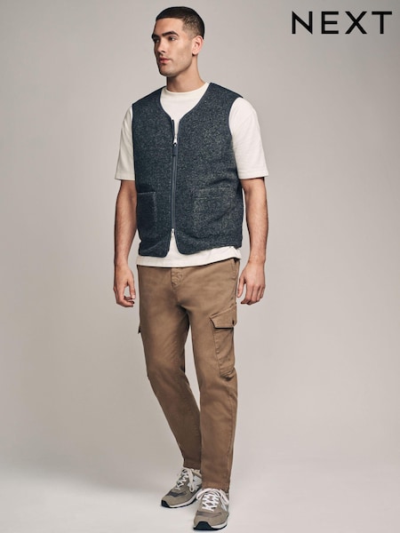 Tan Regular Fit Soft Touch Textured Cargo Trousers (772310) | €8